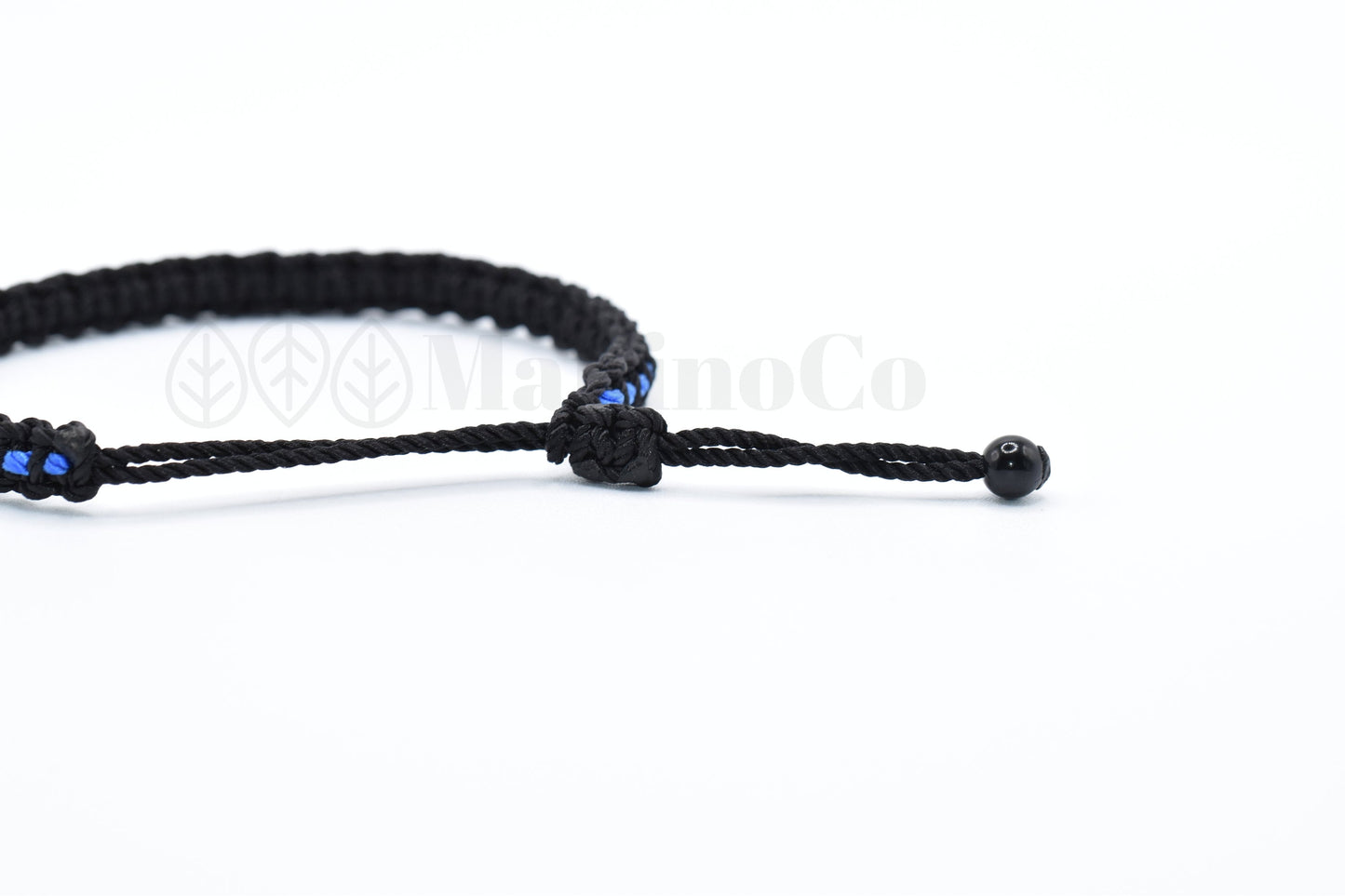 Thin Blue Line bracelet -support Police braided wristband -new -for man and woman