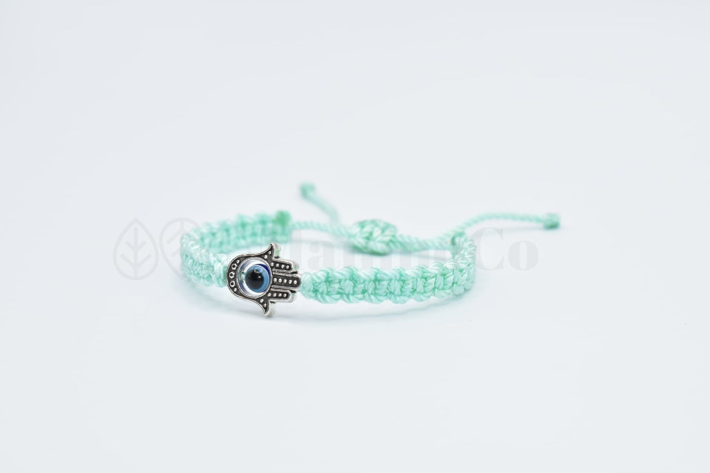 Kids size Hamsa hand string bracelet, for happiness, luck, health, and good fortune, good luck and evil eye protection for kids