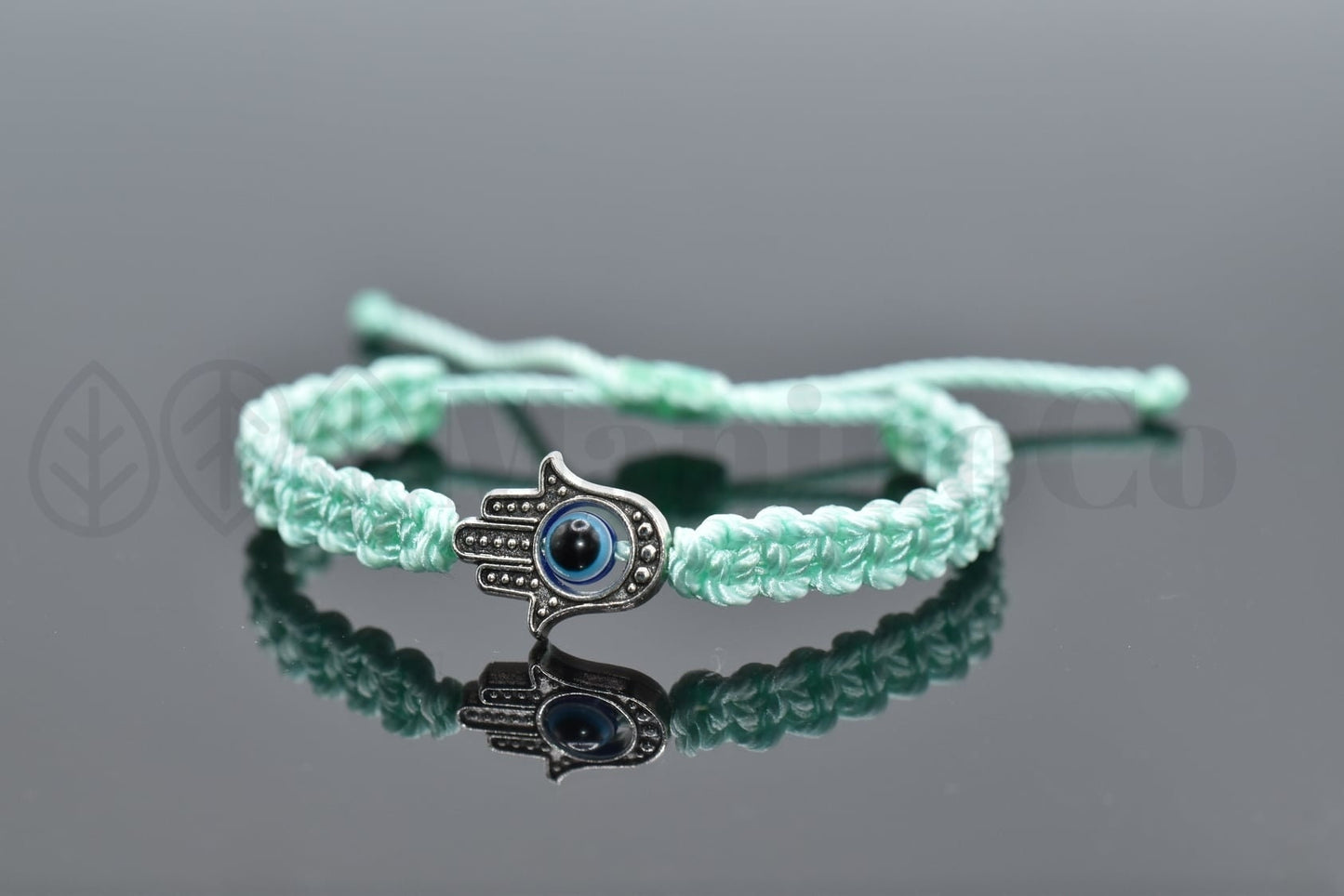 Kids size Hamsa hand string bracelet, for happiness, luck, health, and good fortune, good luck and evil eye protection for kids