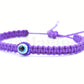 evil eye bracelet, evil eye protection, evil eye amulet, purple braided bracelet, brand new, adjustable