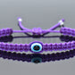 evil eye bracelet, evil eye protection, evil eye amulet, purple braided bracelet, brand new, adjustable