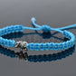 Elephant braided bracelet, turquoise blue string bracelet with an elephant charm for good luck, adjustable, for man and woman