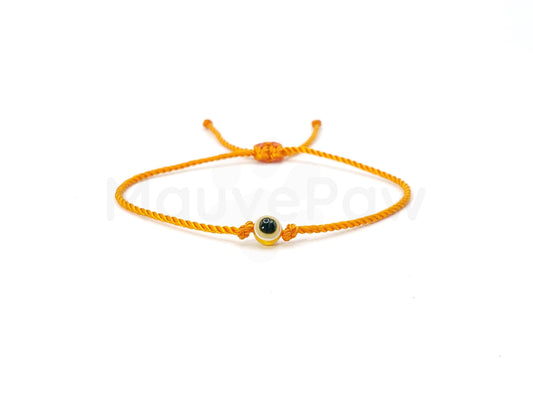 Evil eye orange string bracelet evil eye charm beautiful orange string wristband evil eye protection bracelet adjustable for man and woman