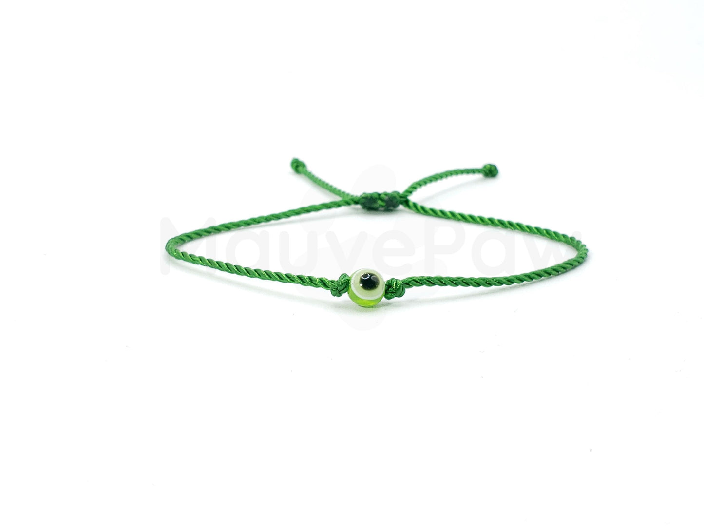 Evil eye green string bracelet, evil eye charm, money green string wristband, evil eye protection bracelet  adjustable for man and woman