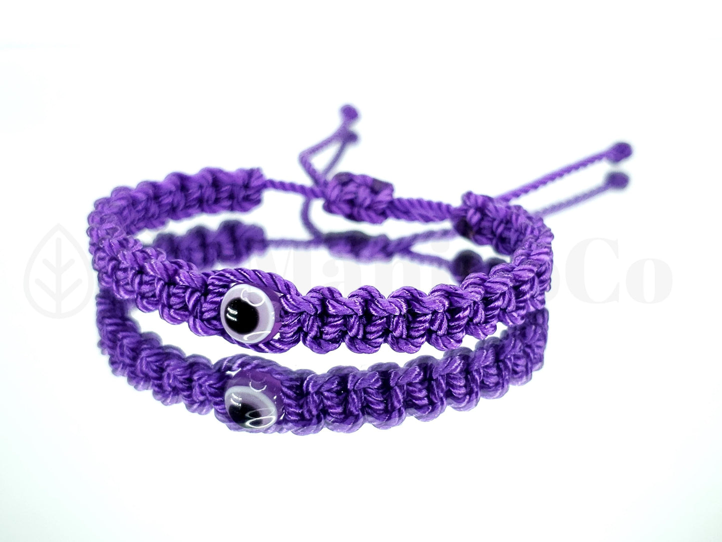 Kids size purple string evil eye bracelet, evil eye protection Evil eye amulet good luck charm braided bracelet for kids adjustable bracelet