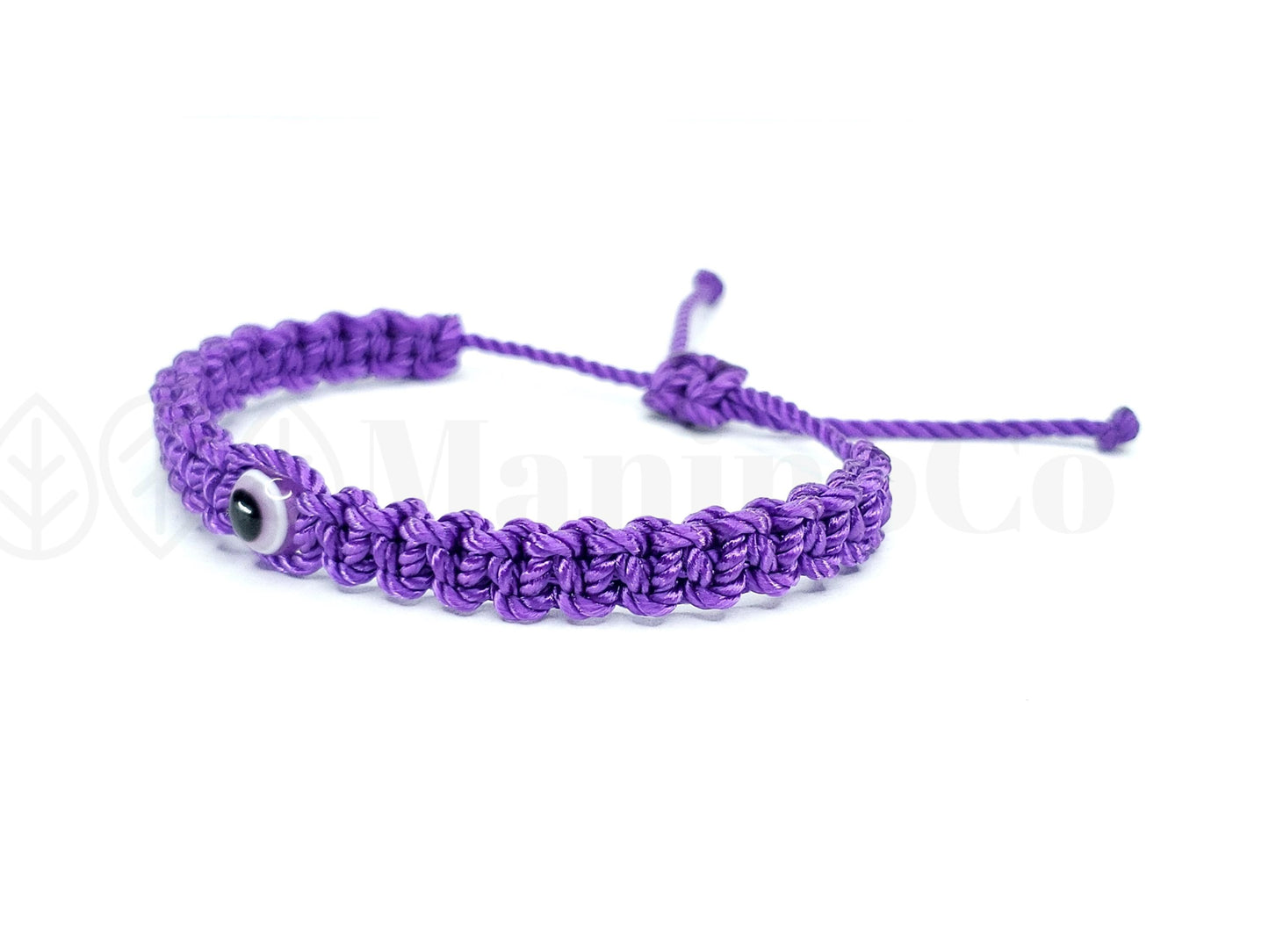 Kids size purple string evil eye bracelet, evil eye protection Evil eye amulet good luck charm braided bracelet for kids adjustable bracelet