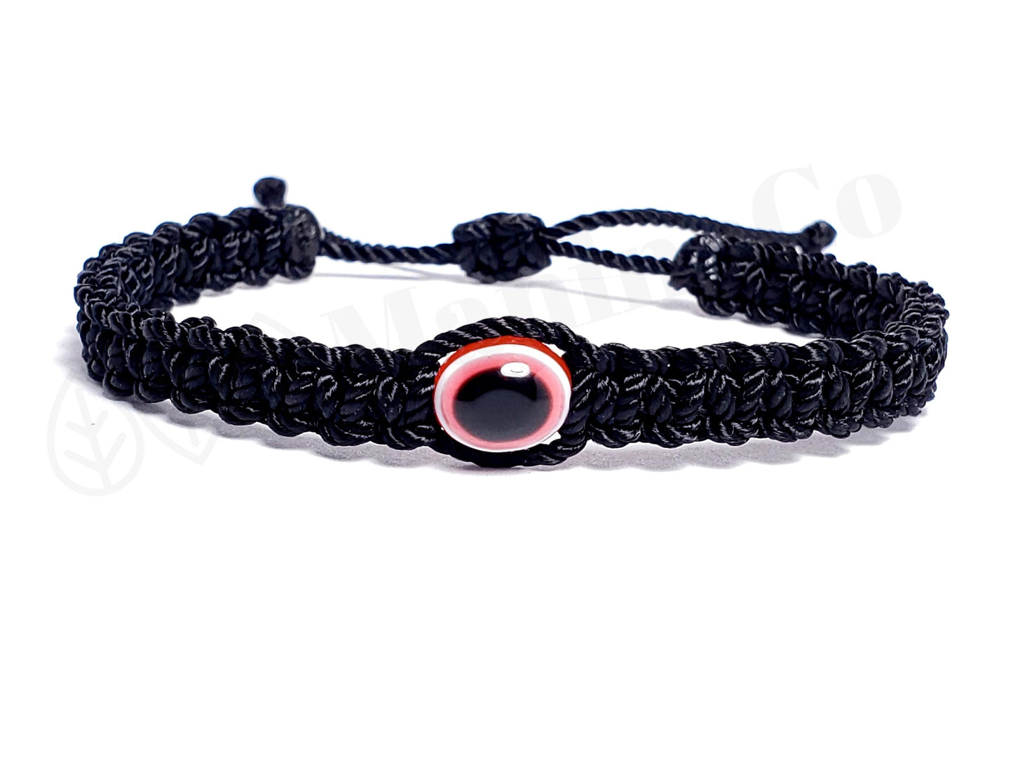 Men evil eye bracelet, black string evil eye wristband, braided evil eye protection bracelet, adjustable, for man and woman