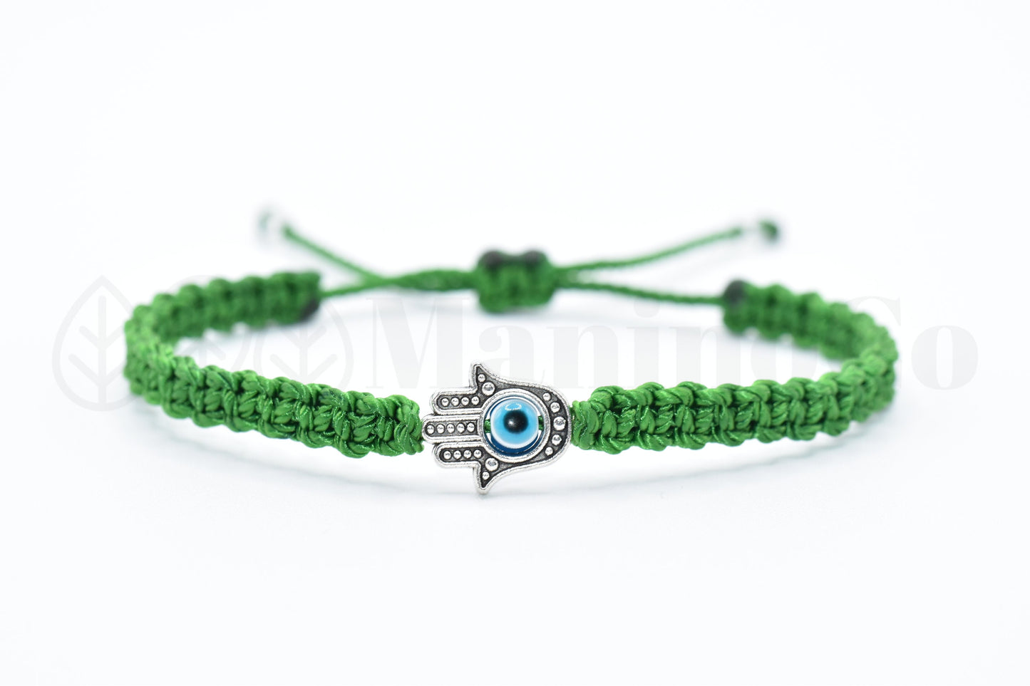 Hamsa hand green string bracelet, for happiness, luck, health, and good fortune, new. good luck and evil eye charm for man and woman