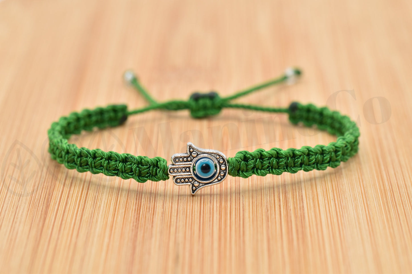 Hamsa hand green string bracelet, for happiness, luck, health, and good fortune, new. good luck and evil eye charm for man and woman