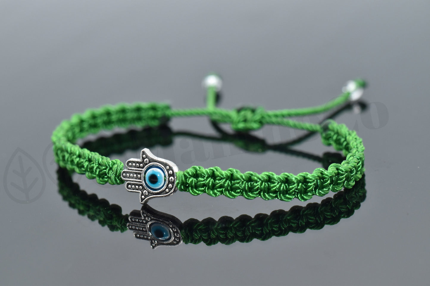 Hamsa hand green string bracelet, for happiness, luck, health, and good fortune, new. good luck and evil eye charm for man and woman