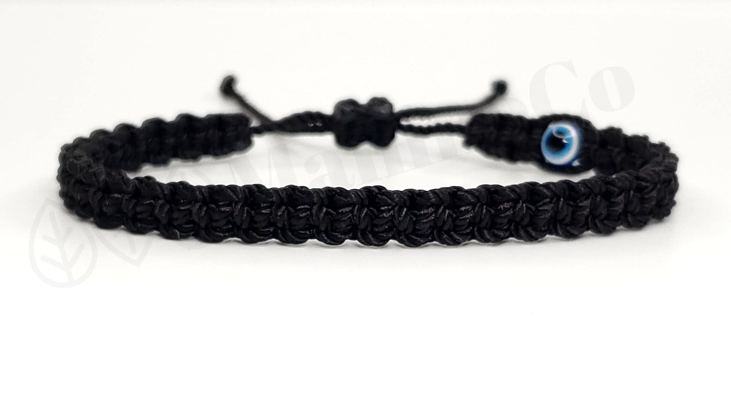 good luck black string bracelet, evil eye protection amulet, black string wristband, black evil eye bracelet, adjustable, man & woman