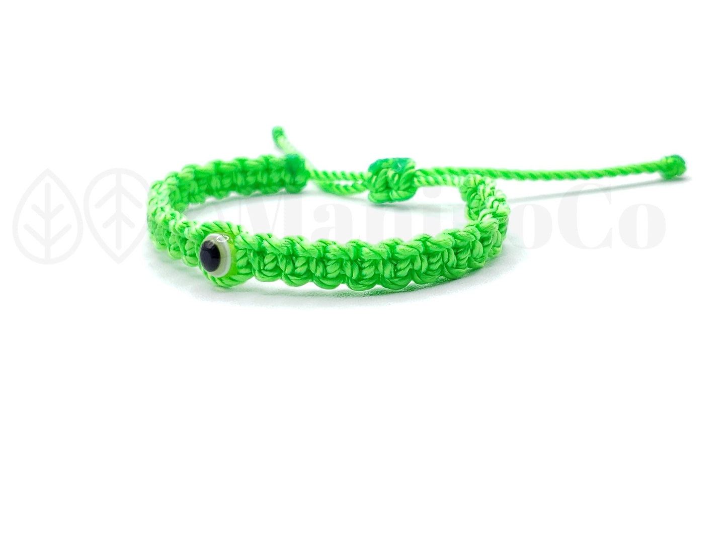 Kids size green string evil eye bracelet, evil eye protection, Evil eye amulet for kids, adjustable protection wristband