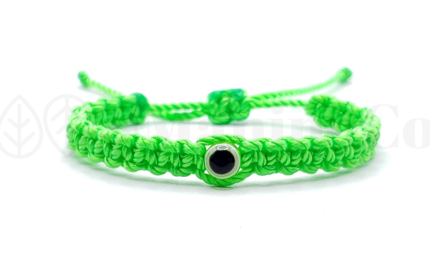 Kids size green string evil eye bracelet, evil eye protection, Evil eye amulet for kids, adjustable protection wristband