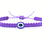 evil eye bracelet, evil eye protection, evil eye amulet, purple braided bracelet, brand new, adjustable