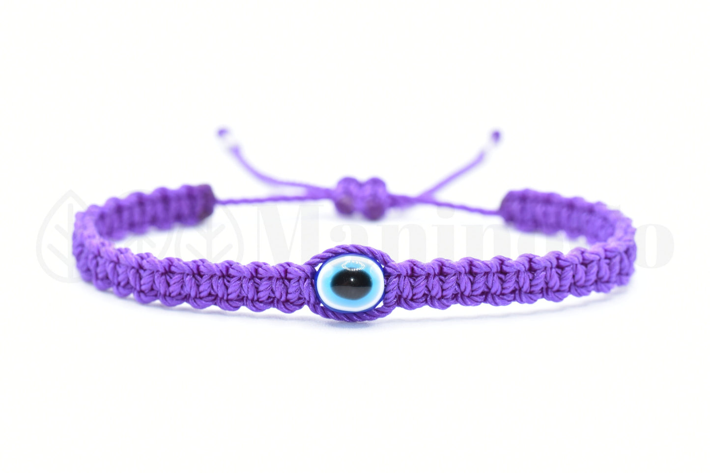 evil eye bracelet, evil eye protection, evil eye amulet, purple braided bracelet, brand new, adjustable