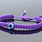 evil eye bracelet, evil eye protection, evil eye amulet, purple braided bracelet, brand new, adjustable