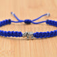 Blue string Elephant bracelet, royal blue string bracelet with an elephant charm for good luck, adjustable, for man and woman