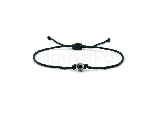 Evil eye black string bracelet, evil eye charm, black string wristband, evil eye protection bracelet,  adjustable black string bracelet