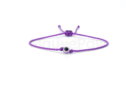 Evil eye purple string bracelet, evil eye charm, beautiful purple string wristband evil eye protection bracelet adjustable for man and woman