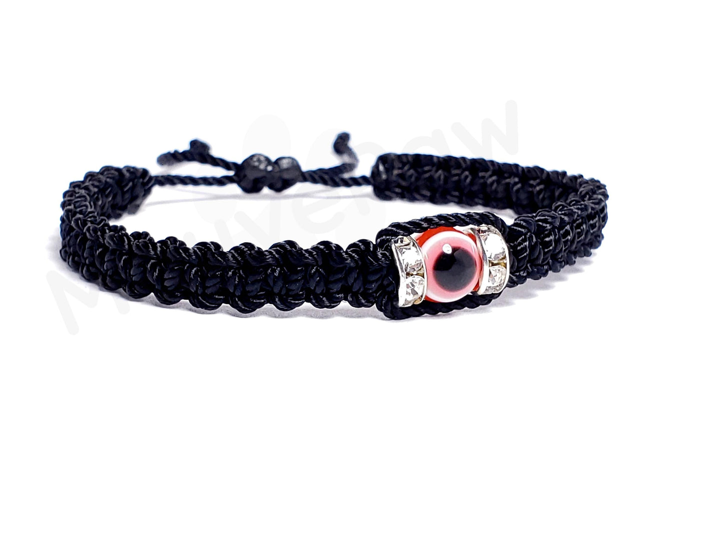 evil eye bracelet, black string evil eye wristband, braided evil eye protection bracelet, adjustable, for man and woman, new