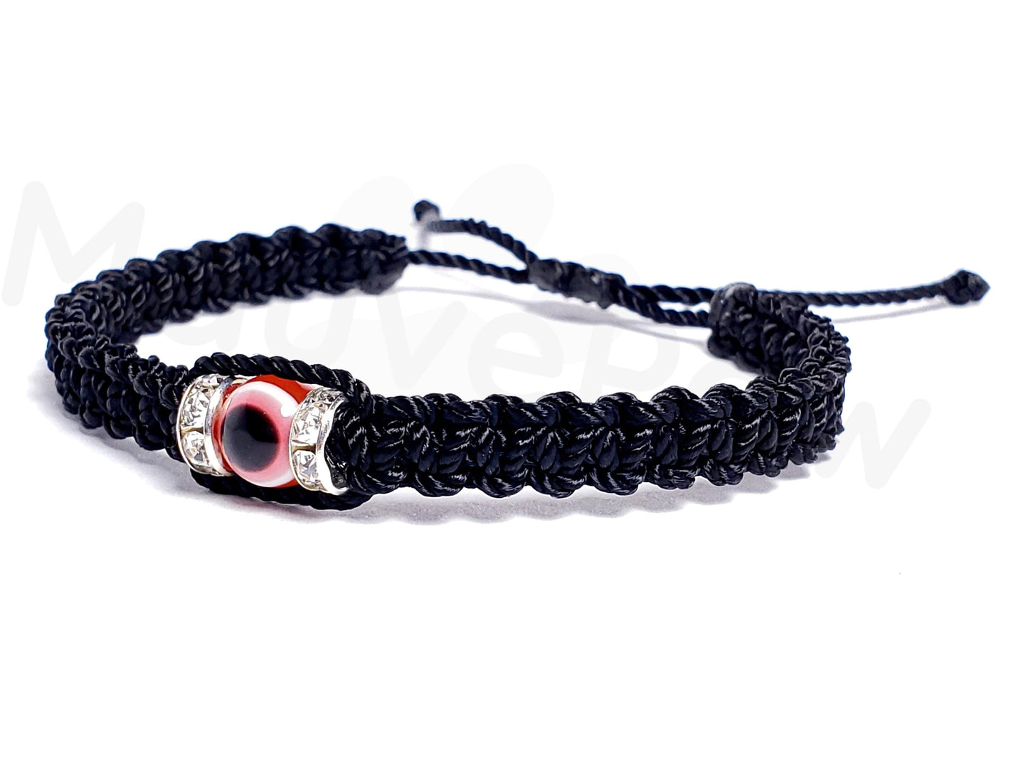 evil eye bracelet, black string evil eye wristband, braided evil eye protection bracelet, adjustable, for man and woman, new