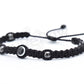 black string and hematite evil eye bracelet evil eye braided black string wristband, evil eye protection  bracelet, adjustable for man/woman