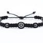 black string and hematite evil eye bracelet evil eye braided black string wristband, evil eye protection  bracelet, adjustable for man/woman