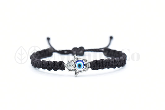 Kids size Hamsa hand black string bracelet, for happiness, luck, health, and good fortune, new. good luck and evil eye charm for children.