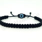 Evil eye and good luck  bracelet, evil eye protection amulet, black string wristband, black braid evil eye bracelet, adjustable, man & woman