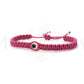 evil eye bracelet, fuschia color string wristband, braided evil eye protection bracelet, good luck wristband adjustable