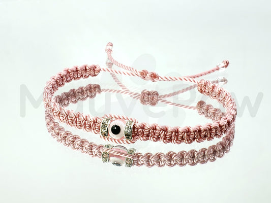 Beautiful evil eye bracelet, pink string evil eye wristband braided evil eye protection bracelet, good luck charm wristband, adjustable