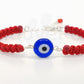 red string bracelet evil eye charm, braided red string wristband, evil eye protection braided bracelet adjustable