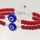 red string bracelet evil eye charm, braided red string wristband, evil eye protection braided bracelet adjustable