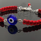 red string bracelet evil eye charm, braided red string wristband, evil eye protection braided bracelet adjustable