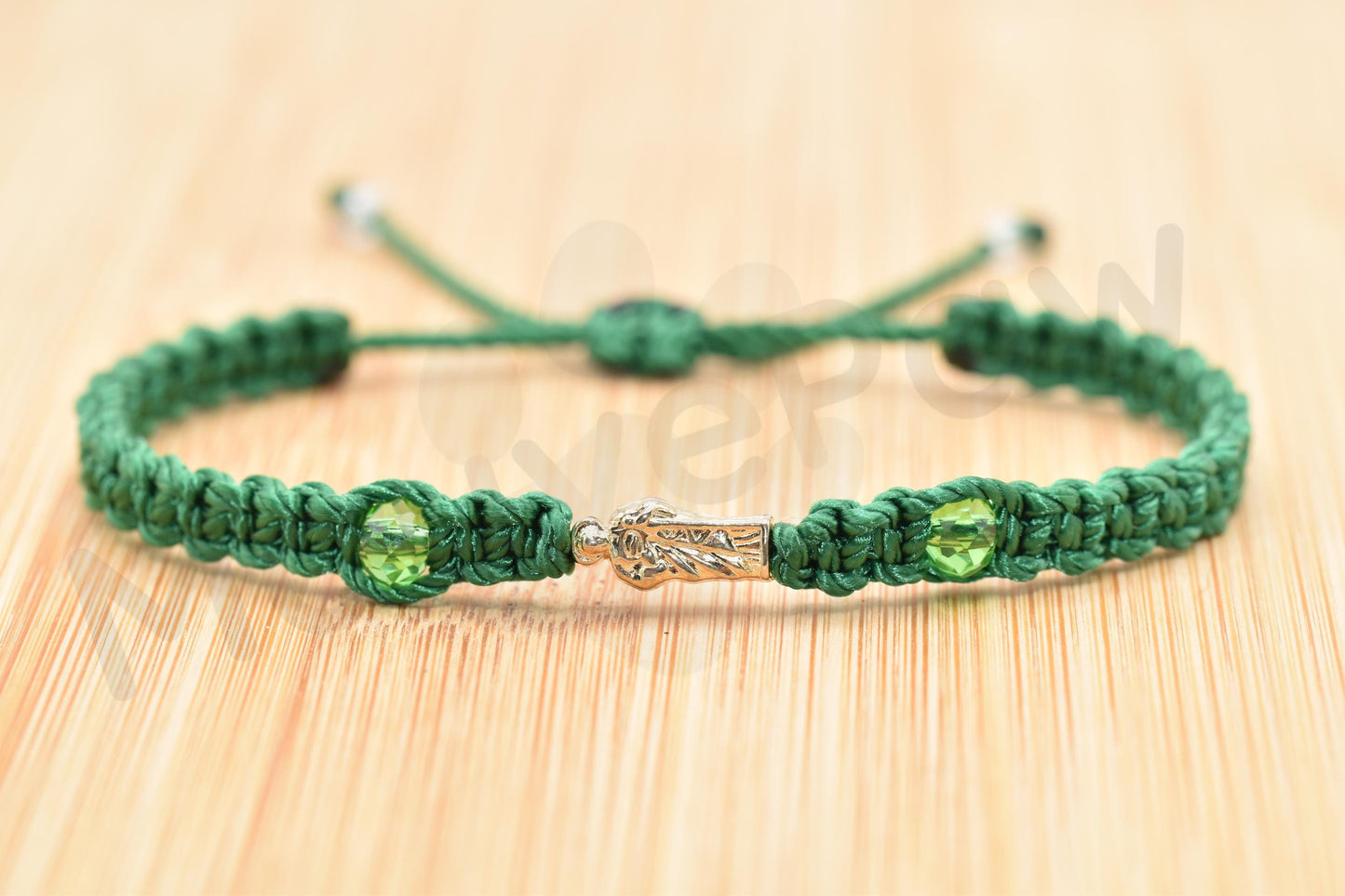 Green string saint Jude bracelet for protection and good luck, braided green string with a gold color saint Jude for man & woman