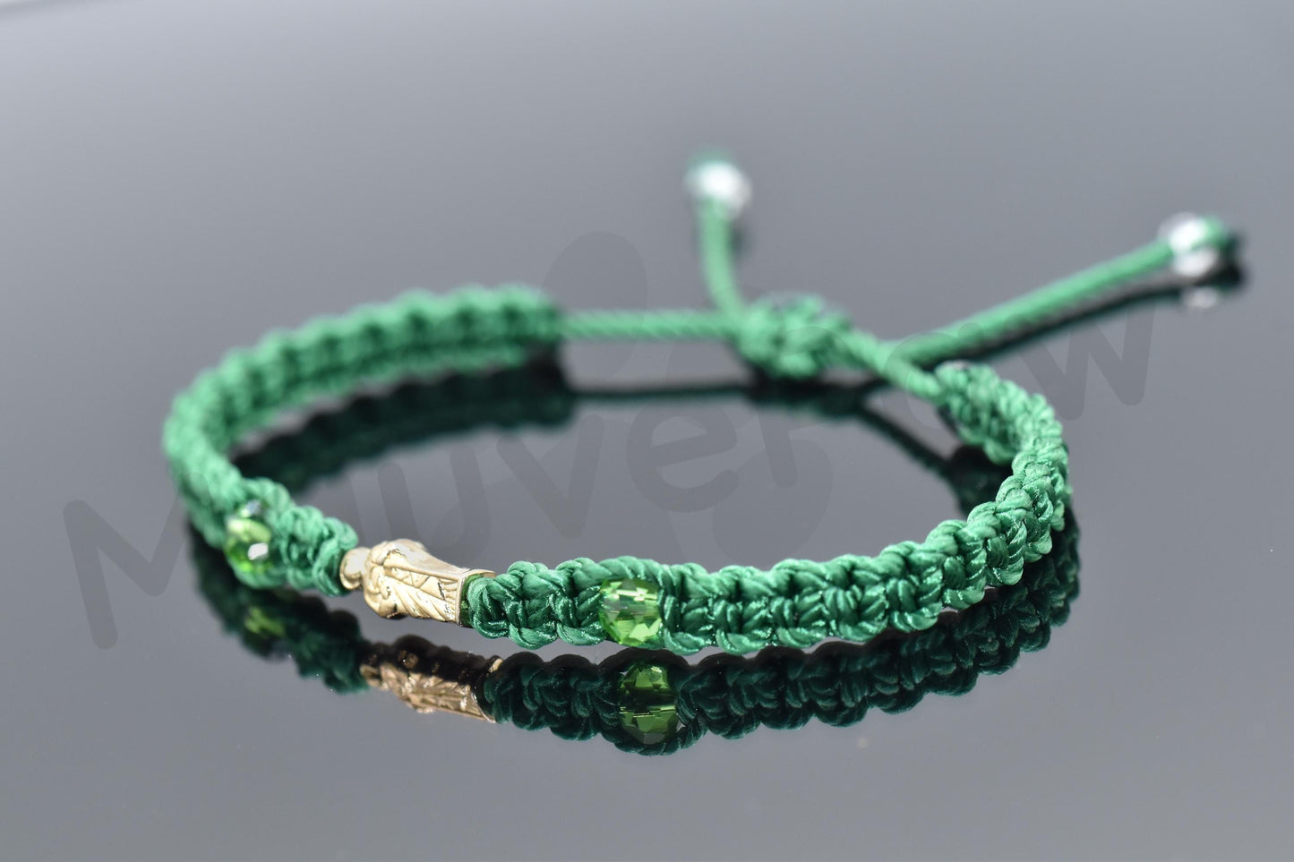 Green string saint Jude bracelet for protection and good luck, braided green string with a gold color saint Jude for man & woman