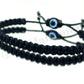 Evil eye and good luck  bracelet, evil eye protection amulet, black string wristband, black braid evil eye bracelet, adjustable, man & woman