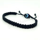 Evil eye and good luck  bracelet, evil eye protection amulet, black string wristband, black braid evil eye bracelet, adjustable, man & woman