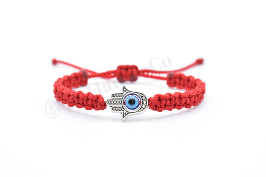 Kids size Hamsa hand red string bracelet, for happiness, luck, health, and good fortune, new. good luck and evil eye charm for children.