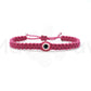 evil eye bracelet, fuschia color string wristband, braided evil eye protection bracelet, good luck wristband adjustable