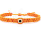 evil eye bracelet, orange string, evil eye wristband, braided evil eye protection bracelet, adjustable, for man and woman