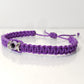 evil eye bracelet, purple string, evil eye wristband, braided evil eye protection bracelet, good luck adjustable wristband.