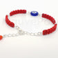 red string bracelet evil eye charm, braided red string wristband, evil eye protection braided bracelet adjustable