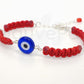 red string bracelet evil eye charm, braided red string wristband, evil eye protection braided bracelet adjustable