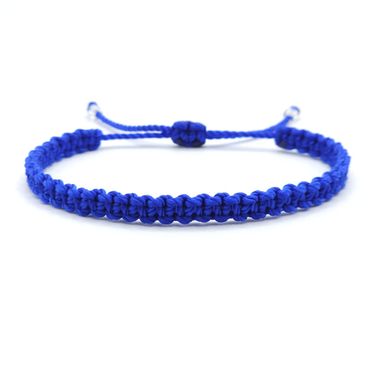 Blue support bracelet, blue string wristband, blue beaded bracelet, adjustable unisex blue bracelet, Kamala Morse Code Bracelet