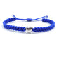 Blue bracelet, blue heart bracelet, blue string wristband, heart bracelet, blue beaded bracelet, heart charm blue bracelet, kamala bracelet