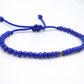 support bracelet, blue string wristband, blue beaded bracelet, unisex blue bracelet, Kamala Morse Code Seed Bead Bracelet, adjustable