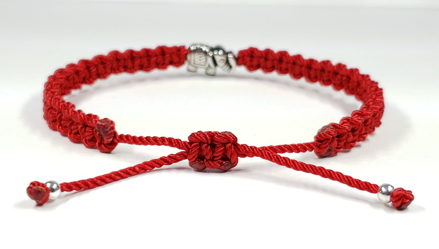 elephant bracelet, red