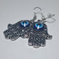 Hamsa hand evil eye earrings