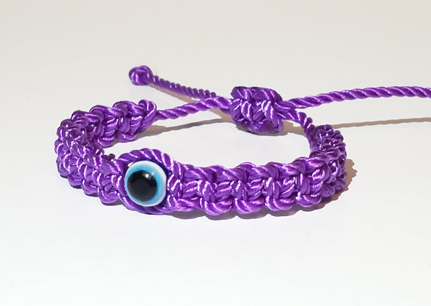 baby evil eye bracelet, purple -be